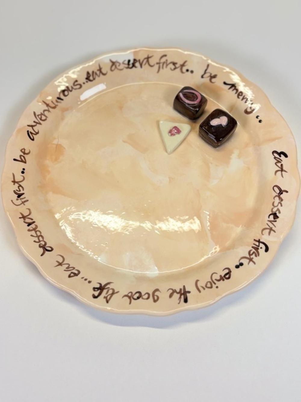 Mud Pie Be Adventurous Eat Dessert First Ceramic Dessert Plate